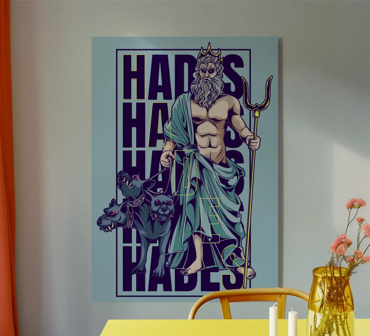 Hades en Cerberus acryl van pixelbull - medieval art and more