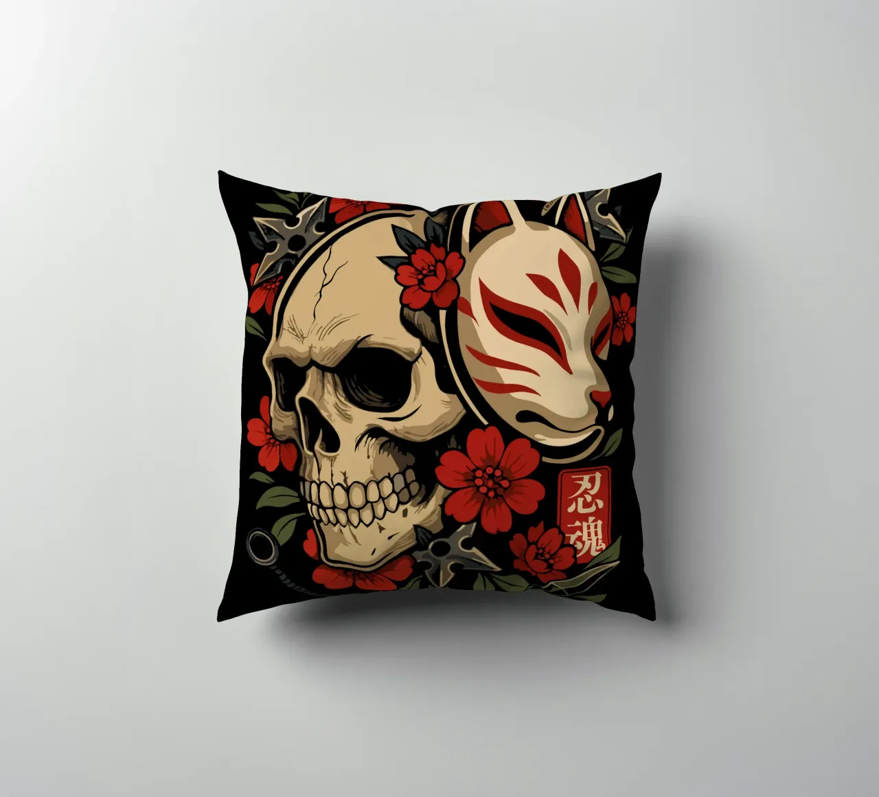 Maschera Kitsune Cranio cuscino da LM2KONE