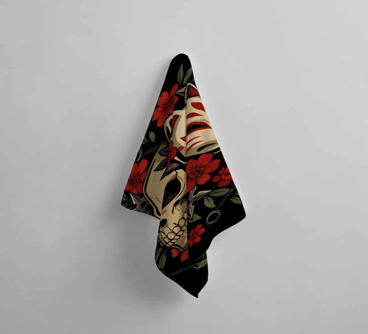 Maschera Kitsune Cranio asciugamano da bagno da LM2KONE