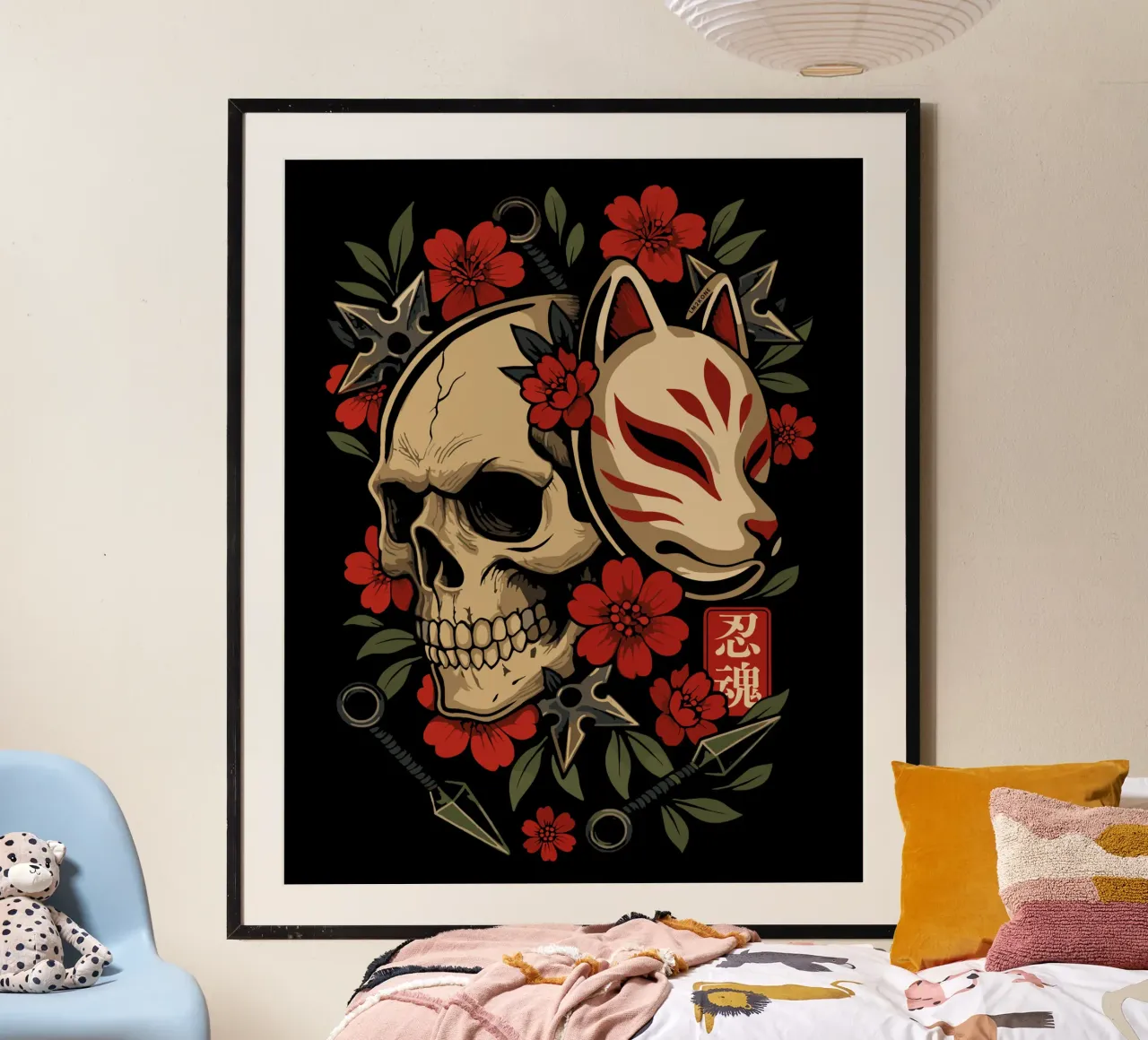 Maschera Kitsune Cranio poster da LM2KONE