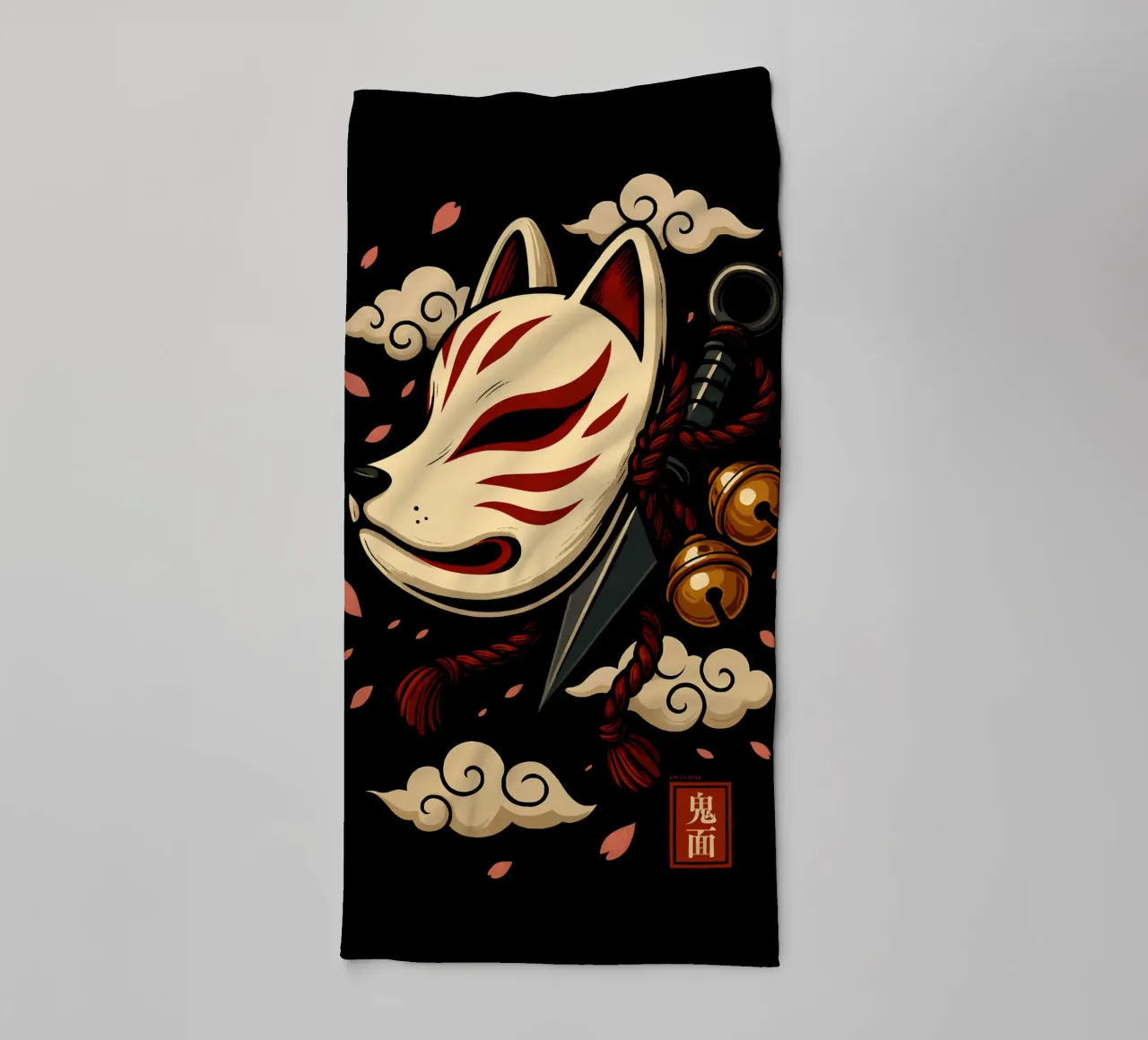 Maschera Kitsune incantata asciugamano da bagno da LM2KONE