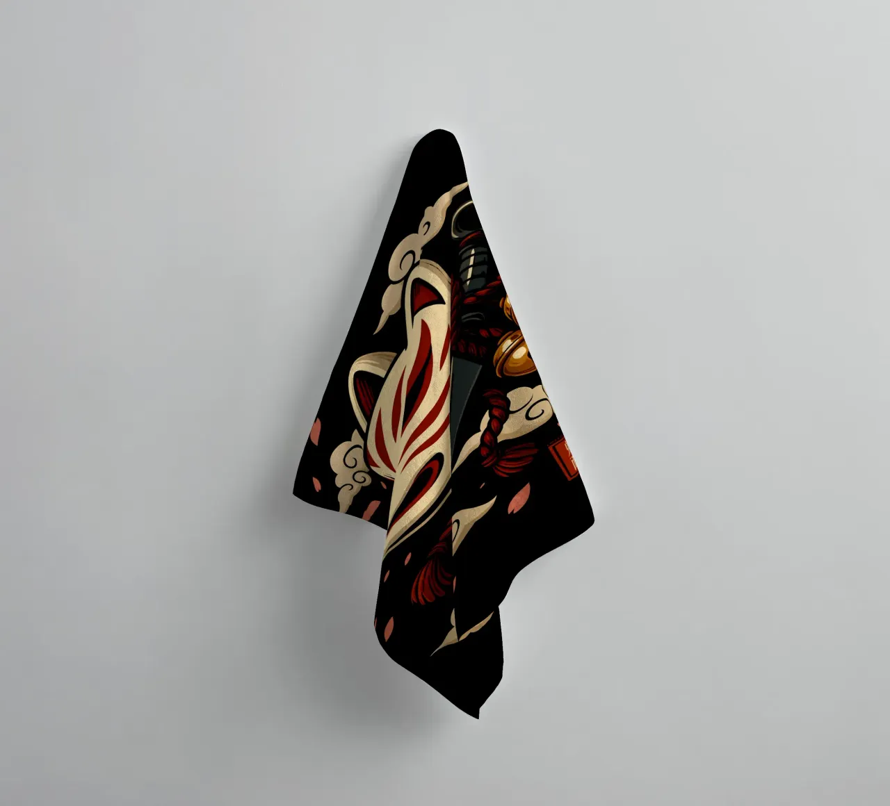 Maschera Kitsune incantata asciugamano da bagno da LM2KONE