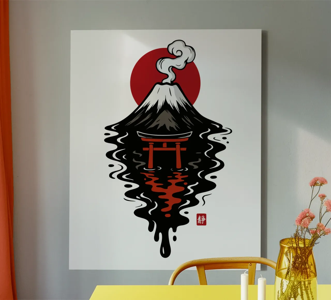 Fuji zwarte inkt canvas met Baklijst van LM2KONE