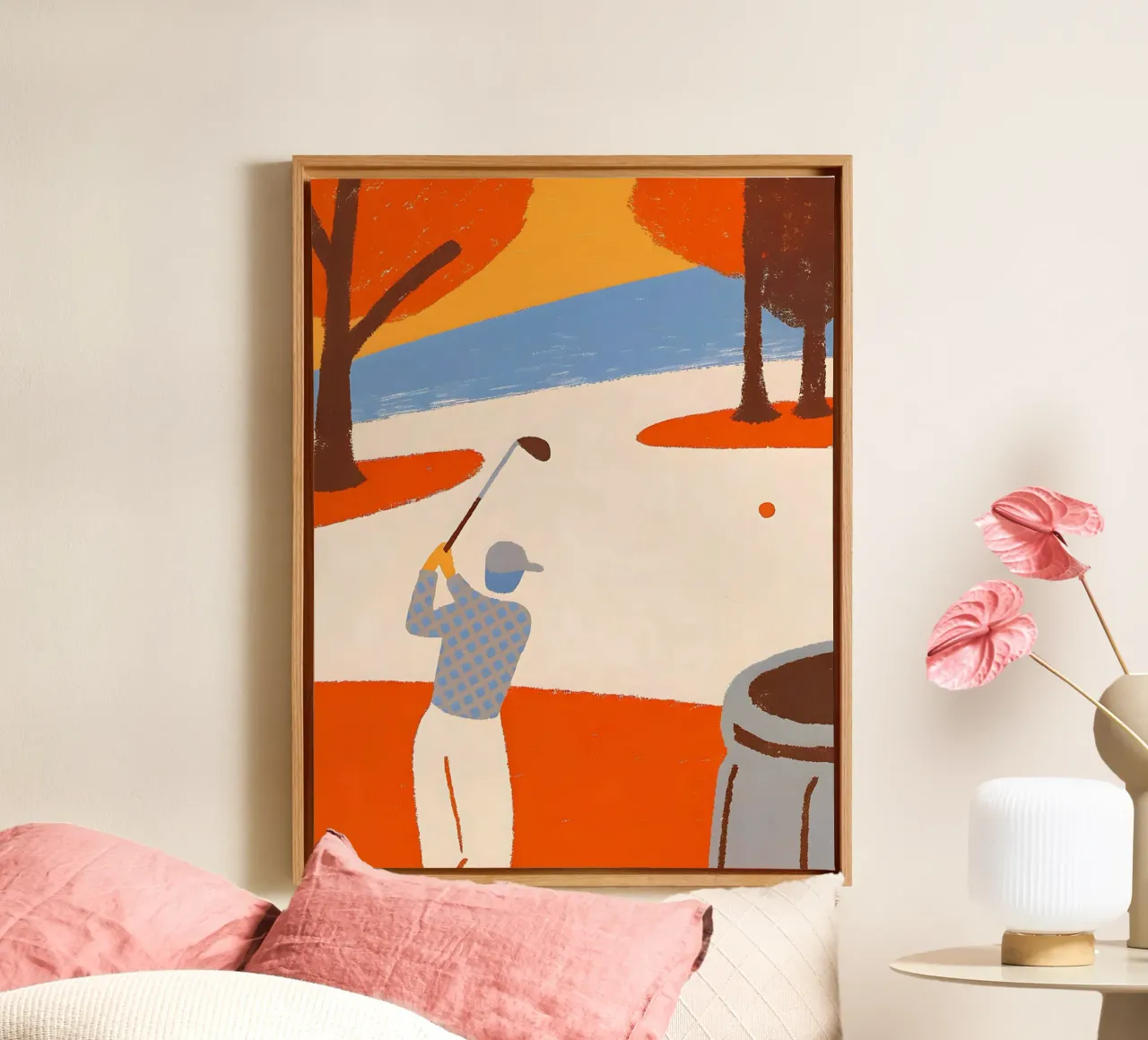 Playing Golf canvas with Floater frame by PERSONAL TOUCH