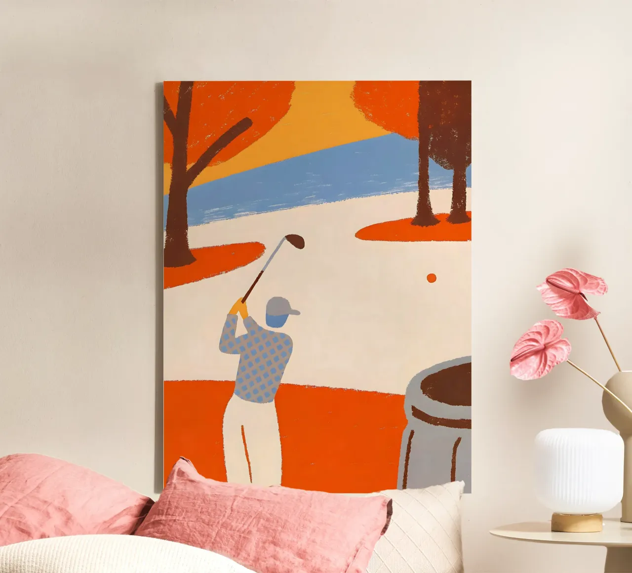 Playing Golf canvas with Floater frame by PERSONAL TOUCH