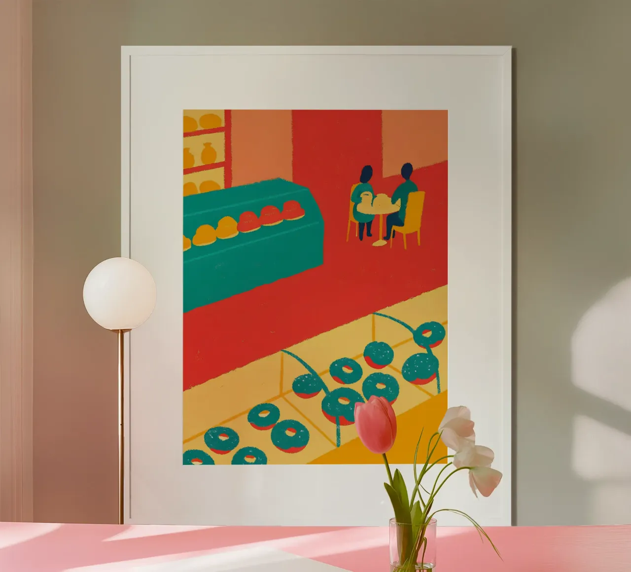 Negozio di ciambelle poster con telaio in legno da PERSONAL TOUCH