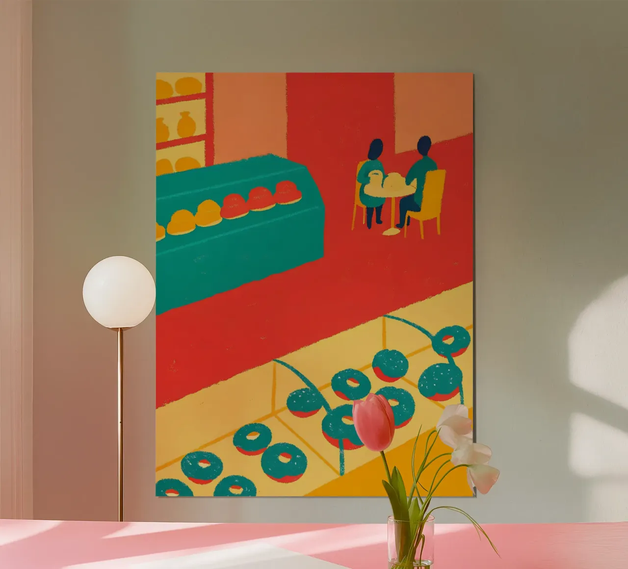 Negozio di ciambelle poster con telaio in legno da PERSONAL TOUCH