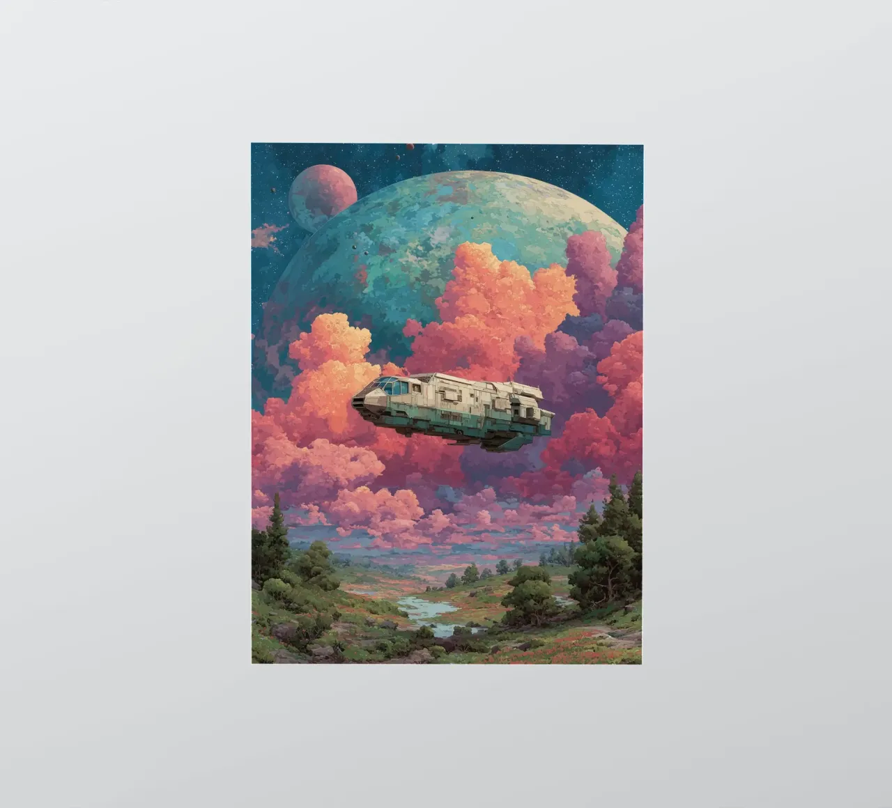 Space-skewed adventure sticker by Carinaprint