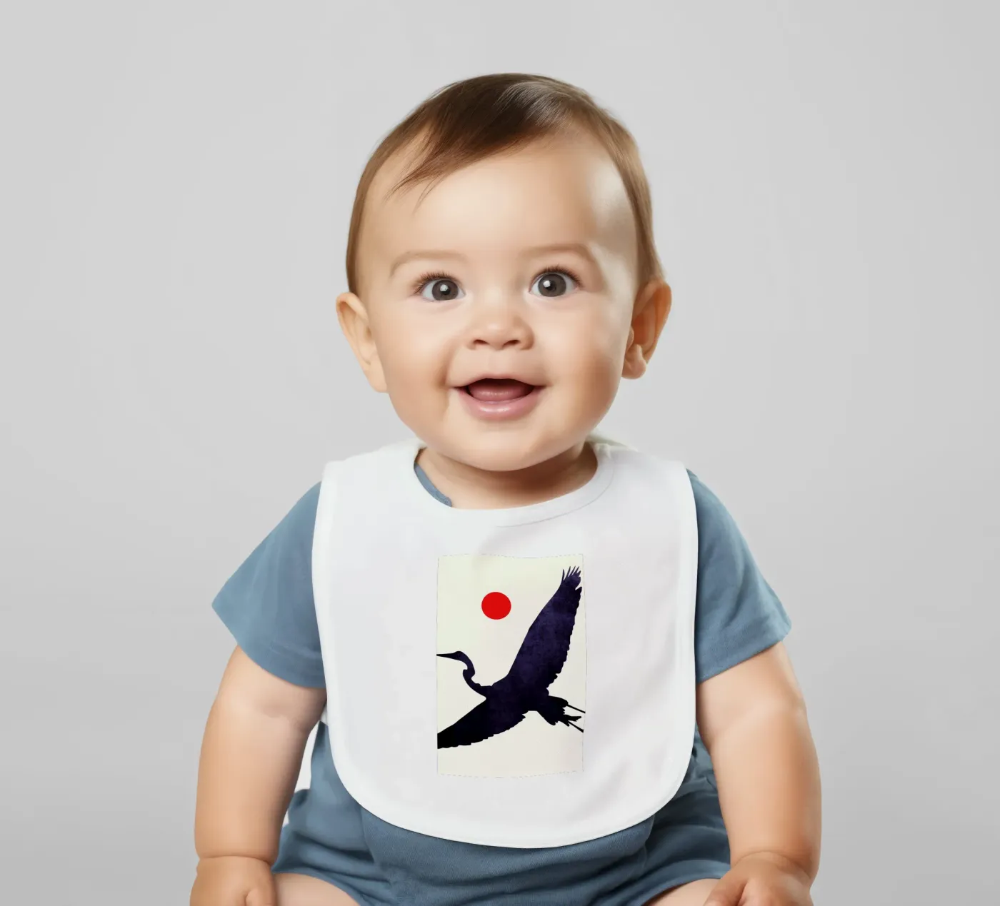 Crane baby slabbetje van Kubistika