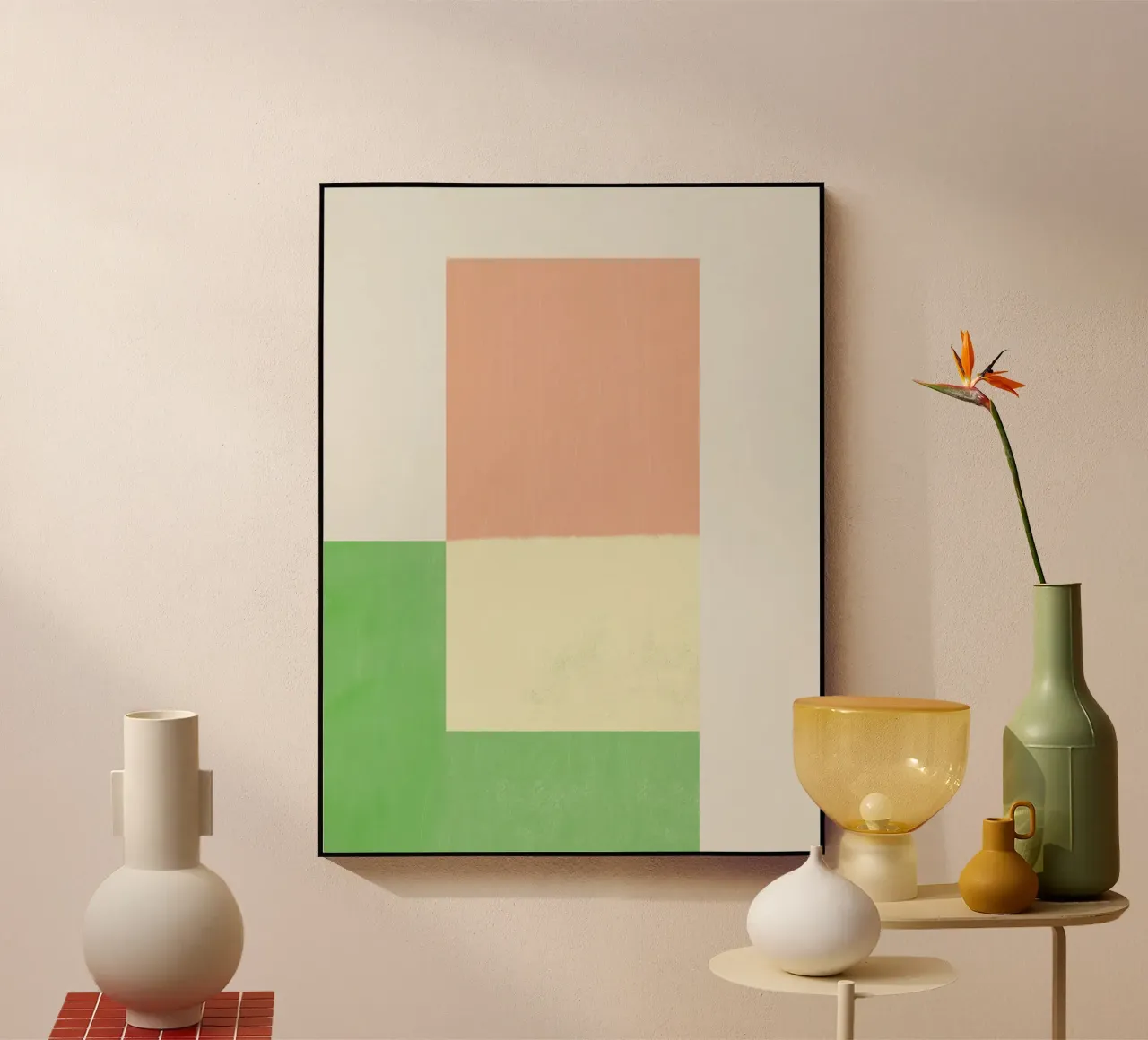 Pastel pink and green acrylic glass by Little Dean