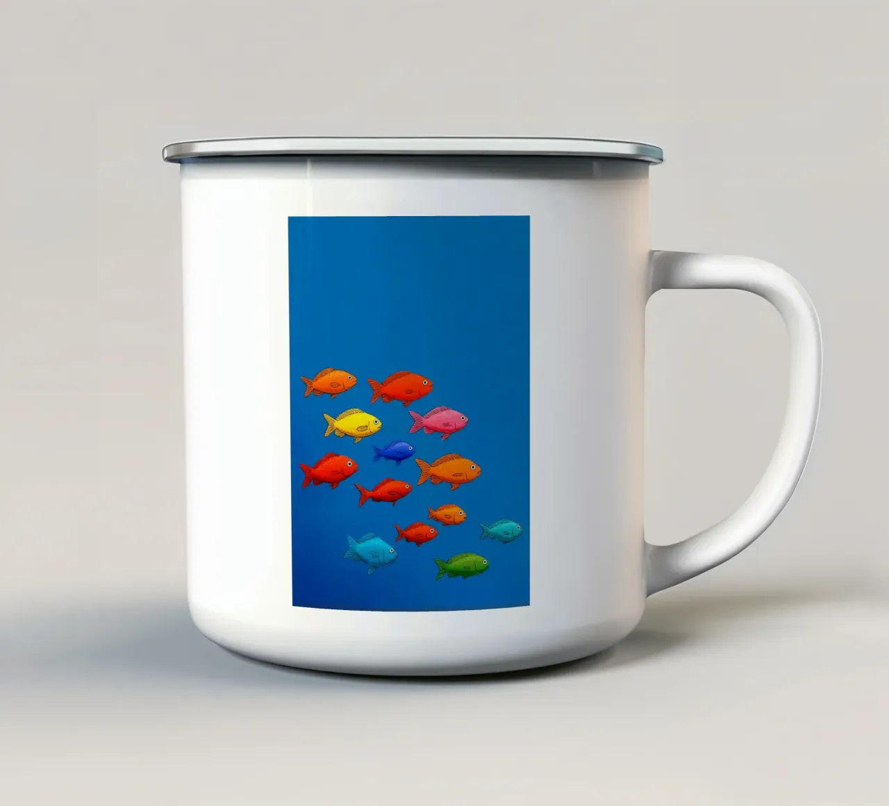 Viaggio tra i pesci colorati tazza in smalto da Carinaprint