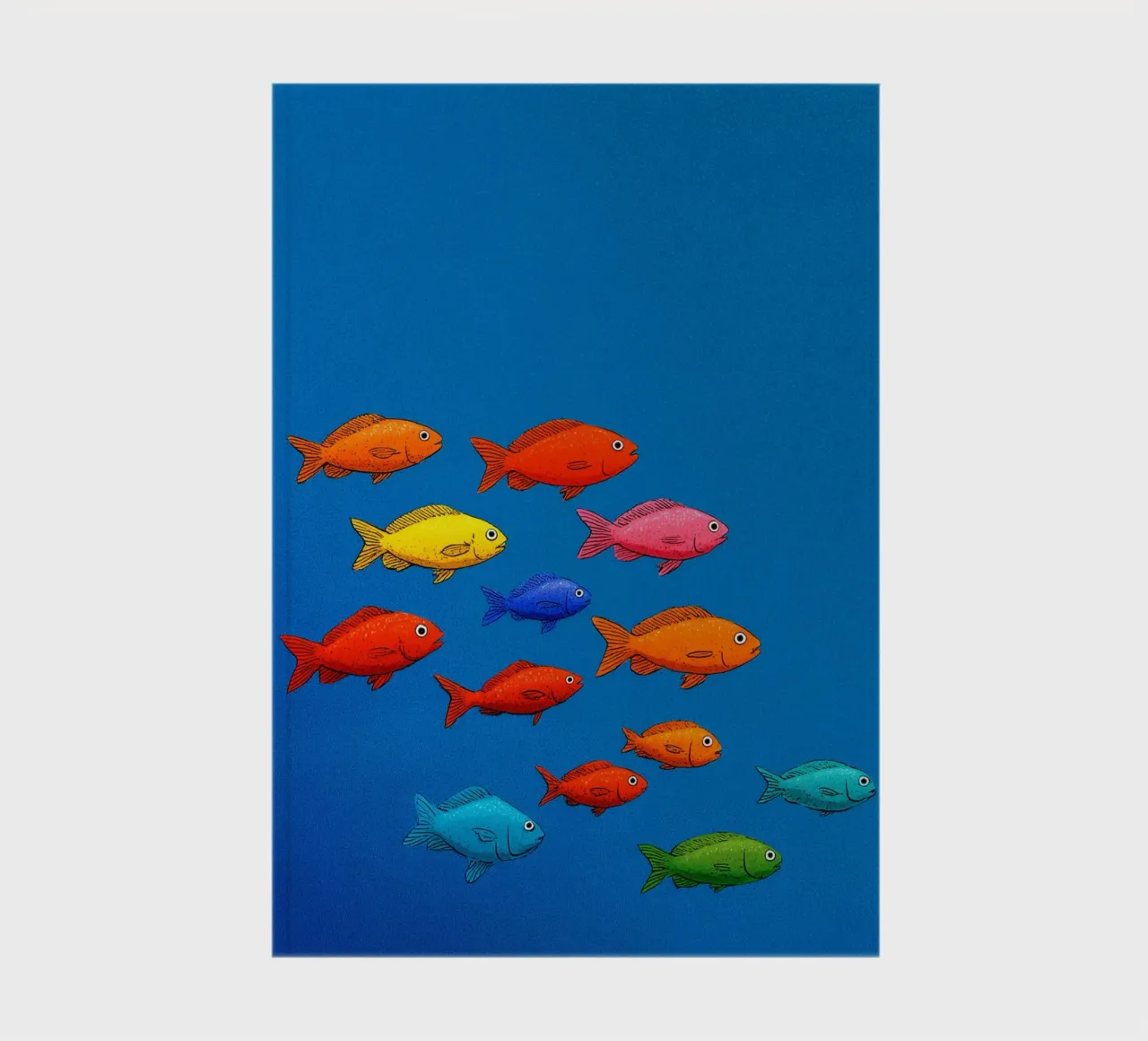 Colourful fish journey notebook by Carinaprint