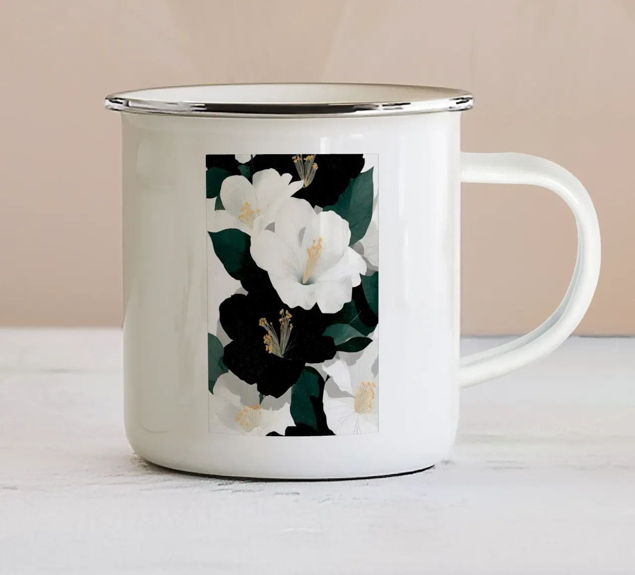 Flowers art C tazza in smalto da Mateo