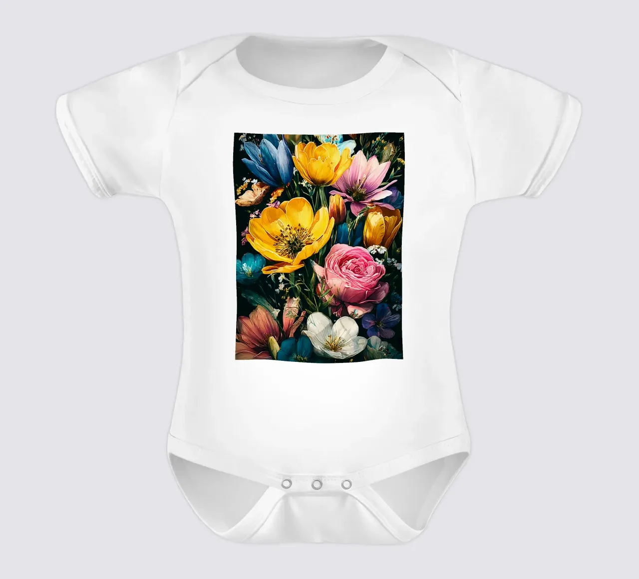 Garden full of flowers C body neonato maniche corte da Mateo