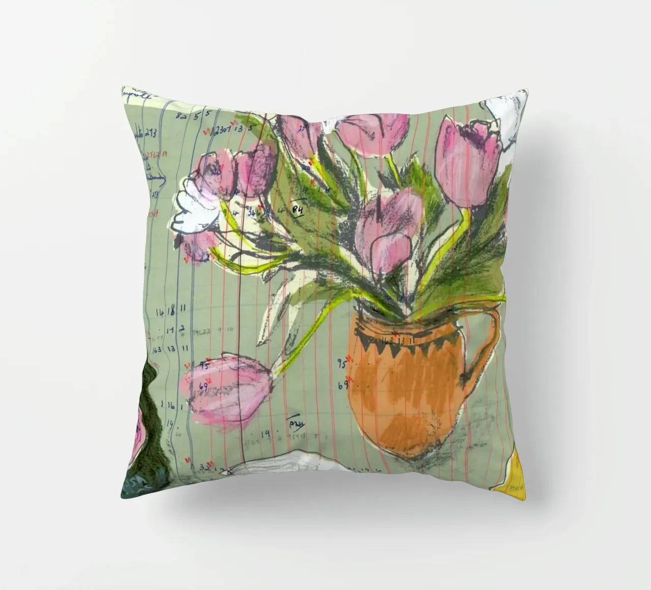 Tulips And Red Fizz decorative cushion by Stars Above Us