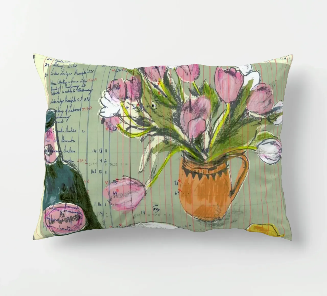 Tulips And Red Fizz decorative cushion by Stars Above Us