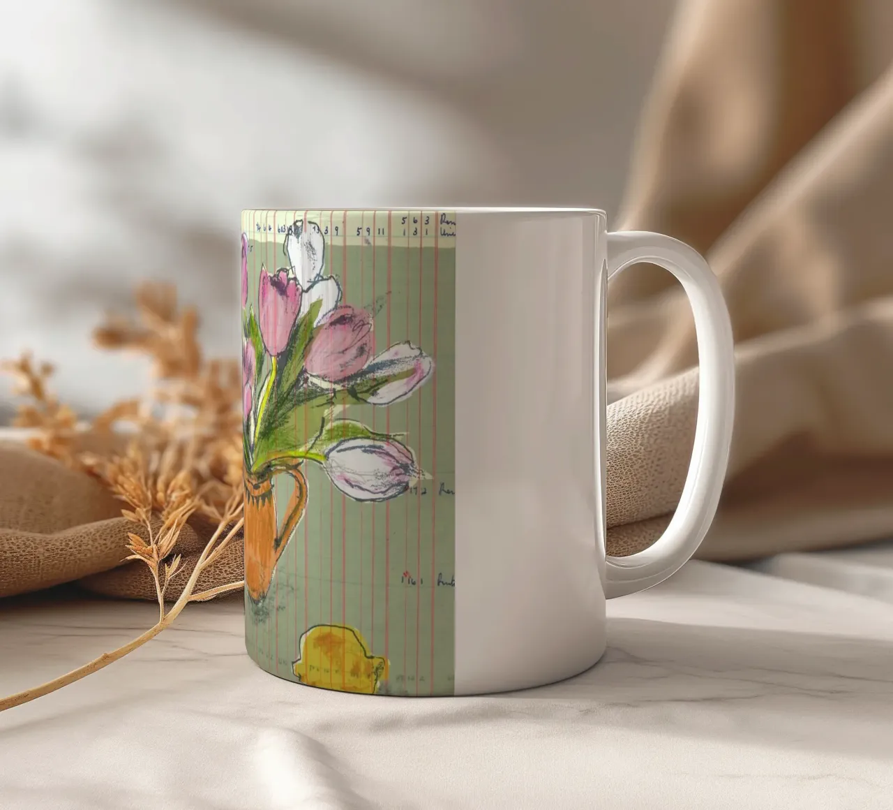 Tulips And Red Fizz mug en céramique de Stars Above Us