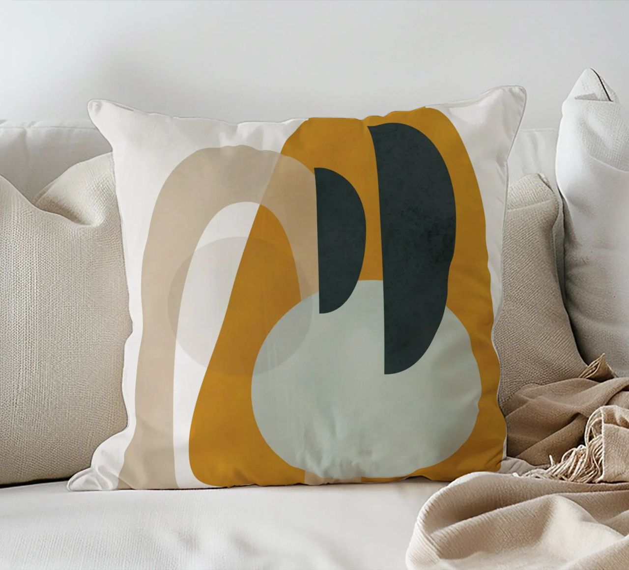 Abstract Shapes No.3 decorative cushion by cityart