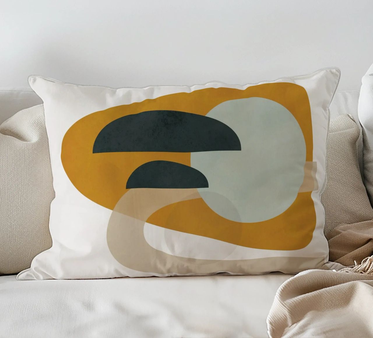 Abstract Shapes No.3 decorative cushion by cityart