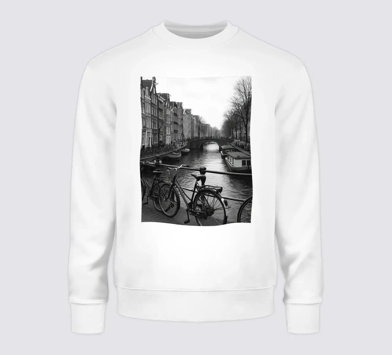 Amsterdam, Paesi Bassi Panorama della città in bianco e nero Photogr felpa da the gondels