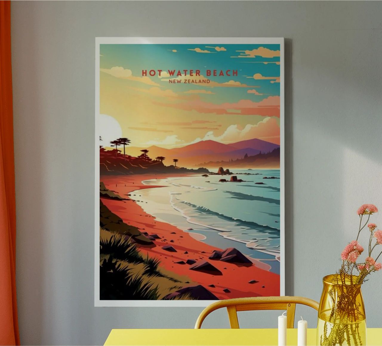 Besuchen Sie Neuseeland Leinwand von youngs print