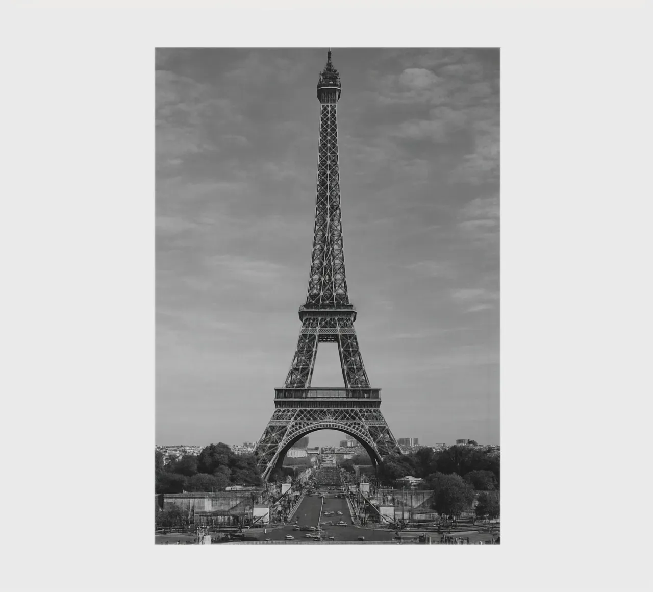 Eiffel Tower, Paris, France Black and White City Panorama Ph notebook by the gondels