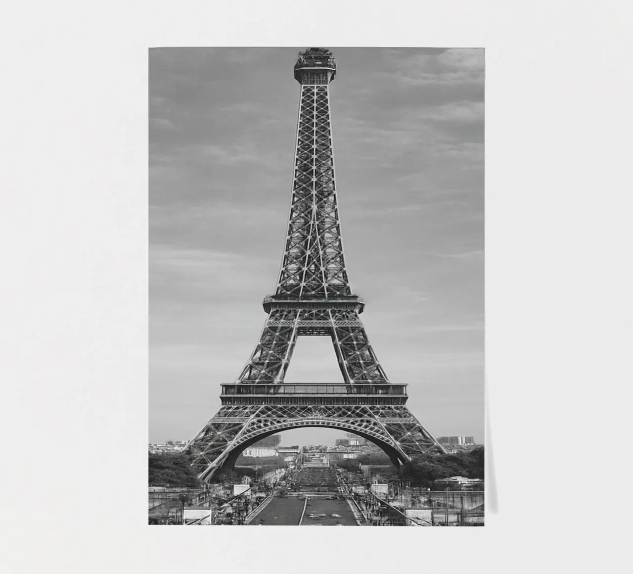 Eiffel Tower, Paris, France Black and White City Panorama Ph sticker sheet by the gondels
