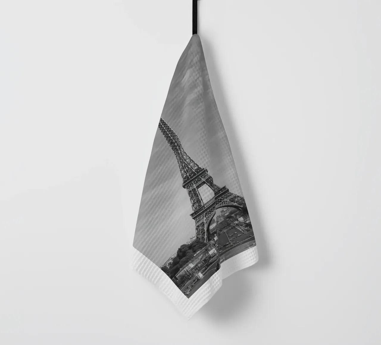 Torre Eiffel, Parigi, Francia Panorama della città in bianco e nero Ph canovaccio da cucina da the gondels