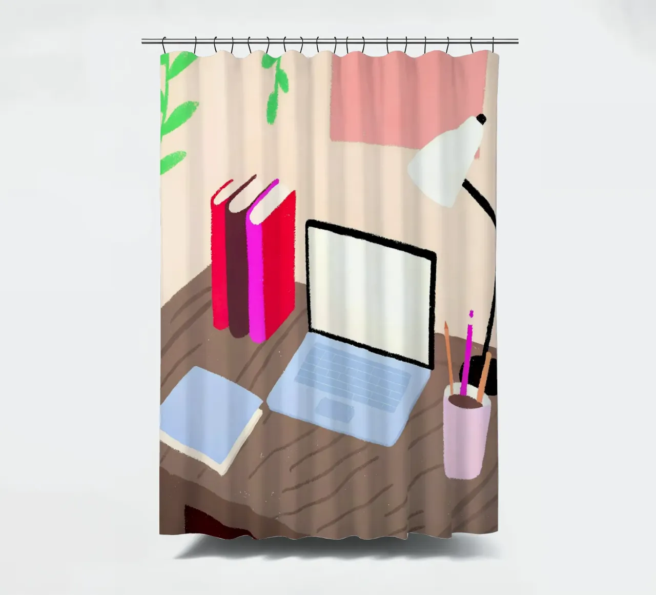 Laptop e libri tenda da doccia da PERSONAL TOUCH