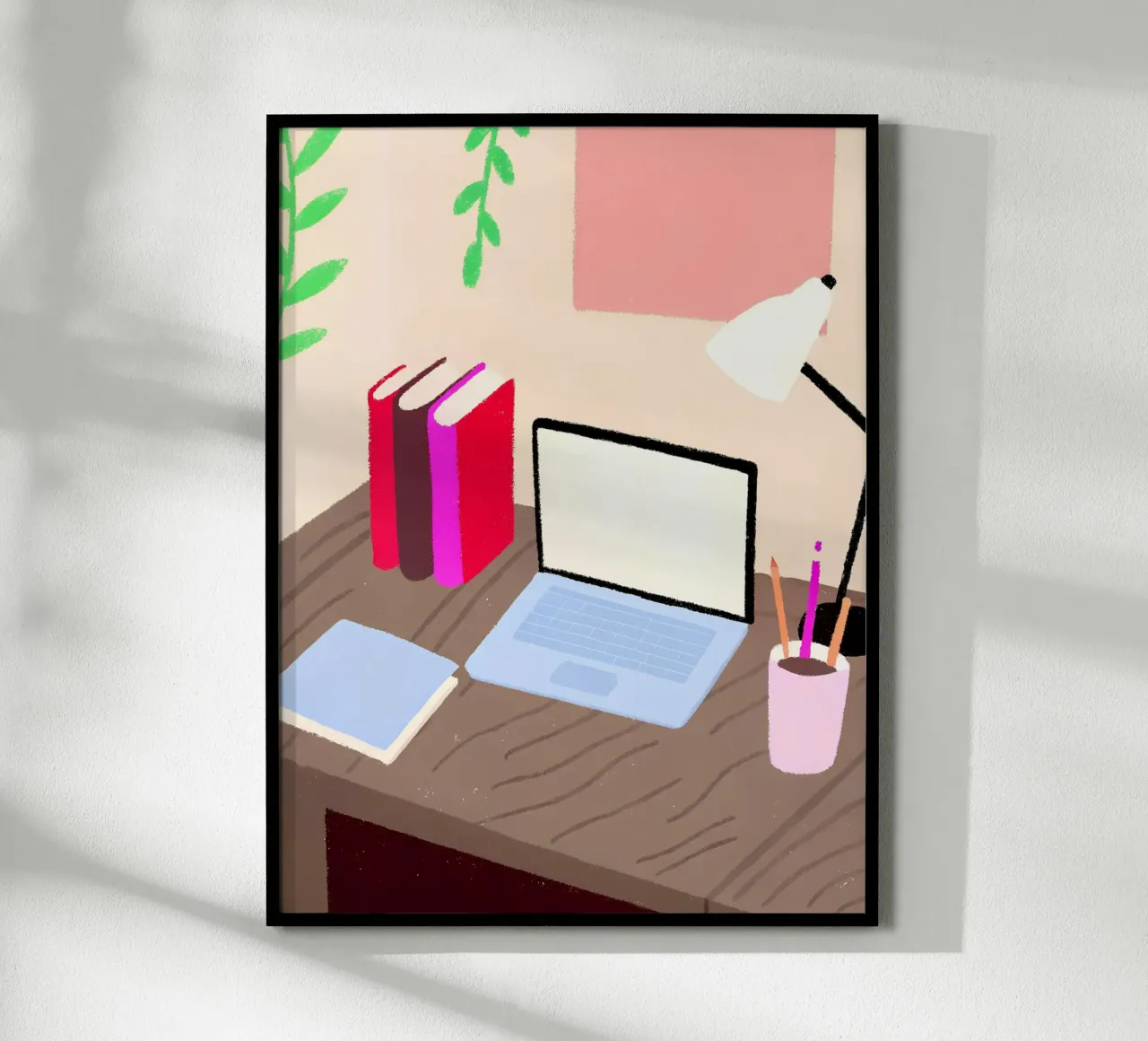 Laptop e libri poster con telaio in plastica da PERSONAL TOUCH