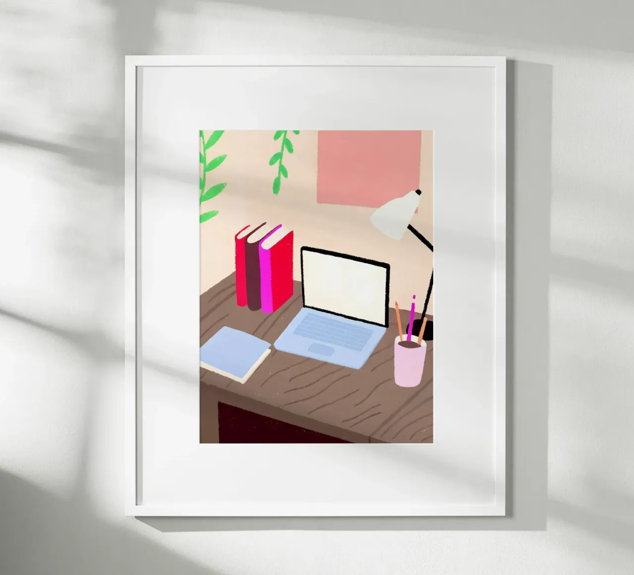Laptop e libri poster con telaio in plastica da PERSONAL TOUCH
