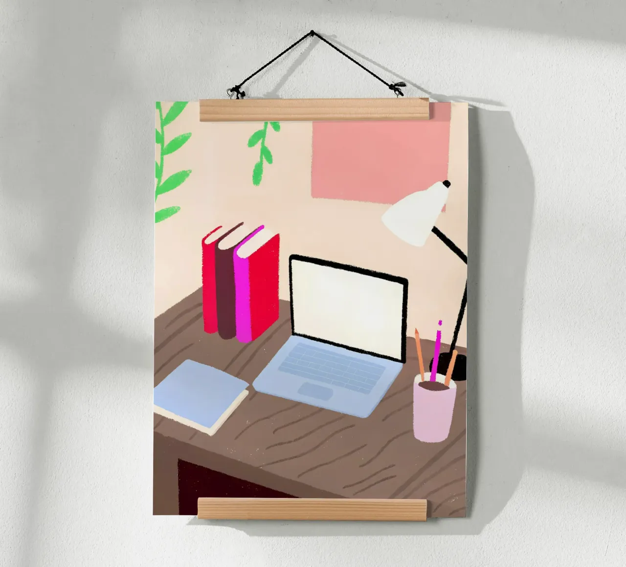 Laptop e libri poster con telaio in plastica da PERSONAL TOUCH