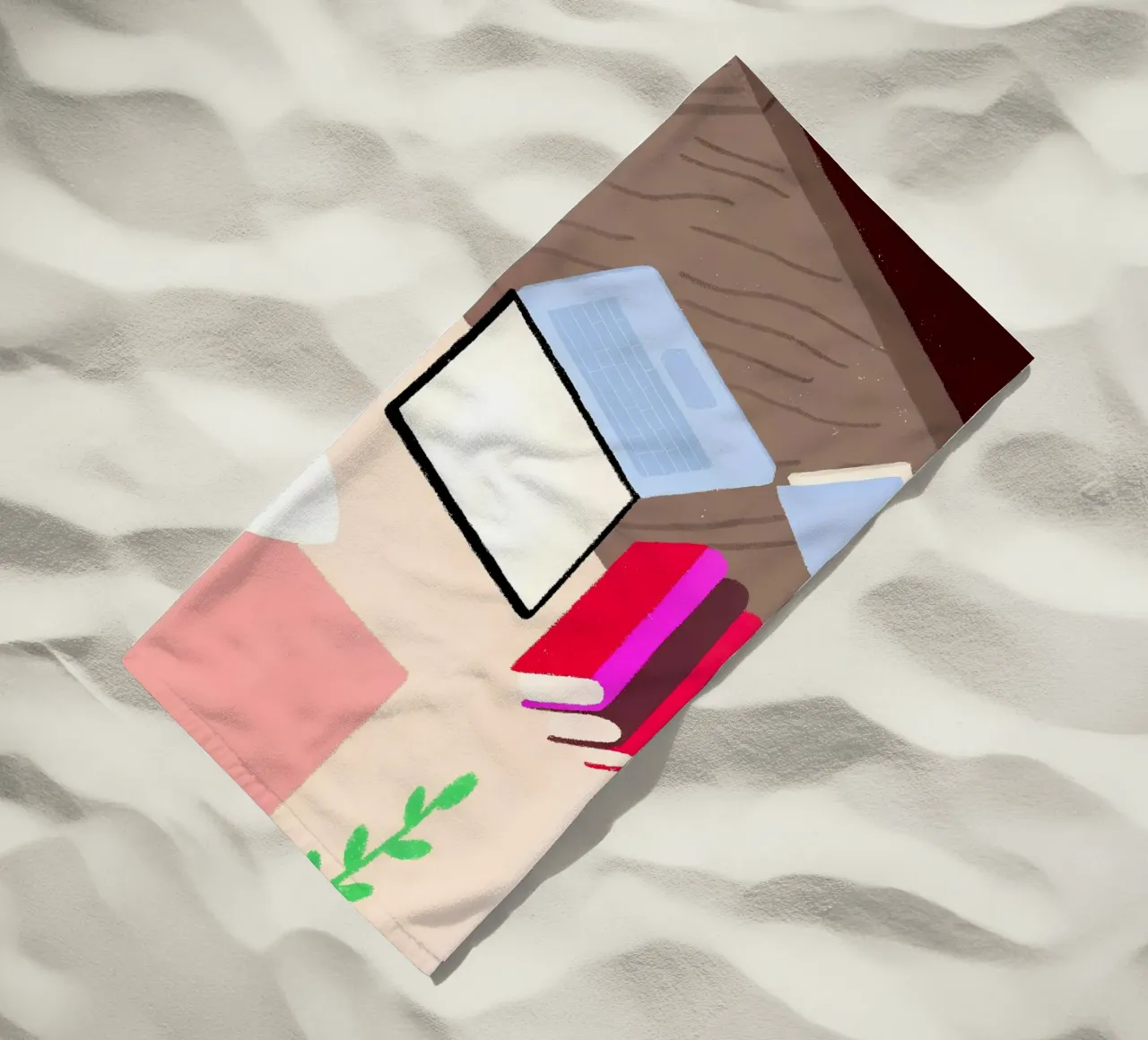 Laptop e libri telo mare da PERSONAL TOUCH