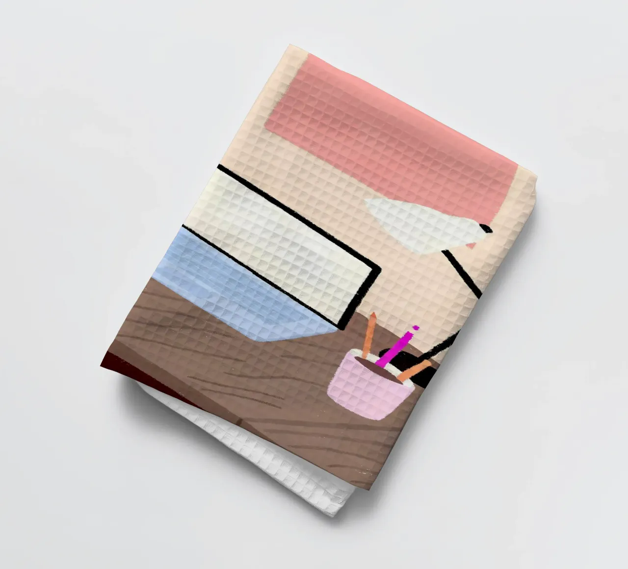 Laptop and Books tea towel by PERSONAL TOUCH