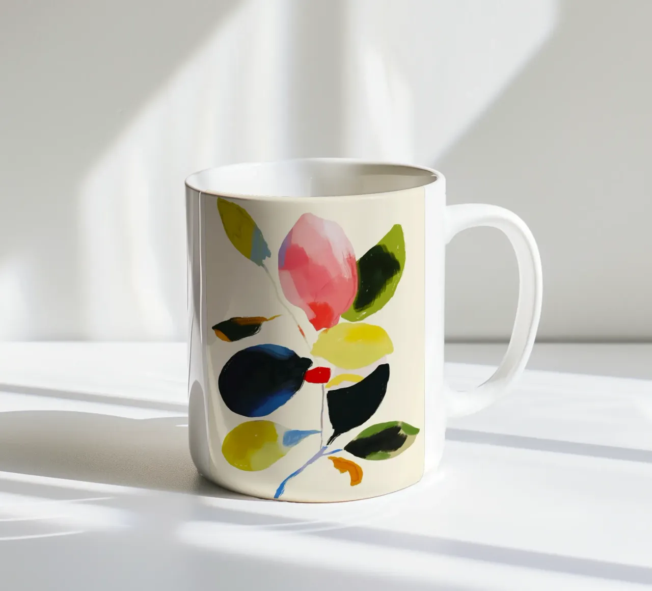Pianta colorata astratta minimale tazza in ceramica da ThingDesign