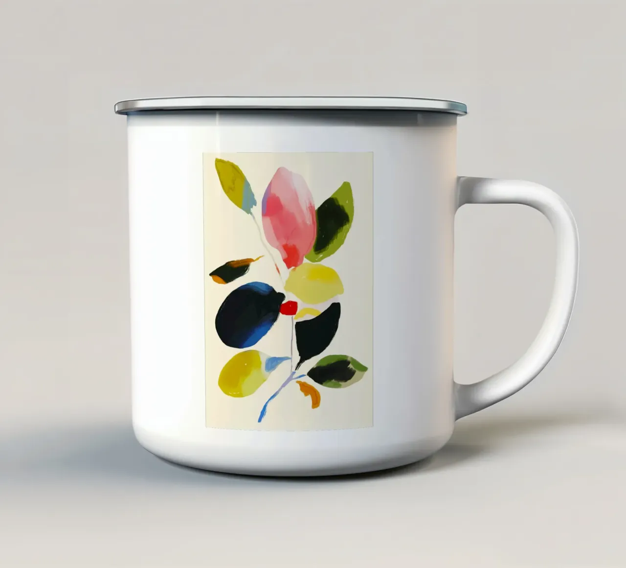 Pianta colorata astratta minimale tazza in smalto da ThingDesign