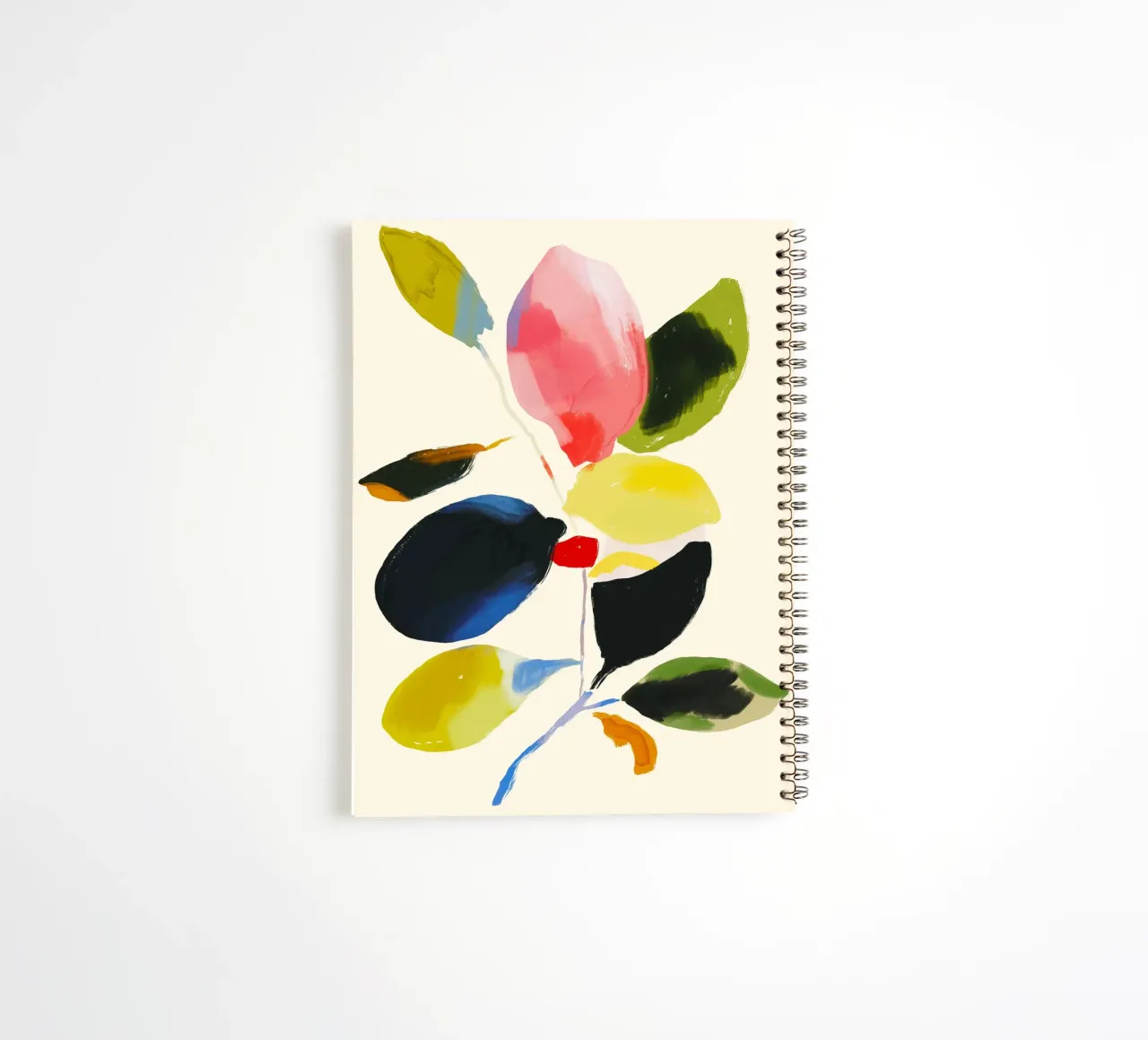 Minimal Abstract Colorful Plant spiral notebook by ThingDesign
