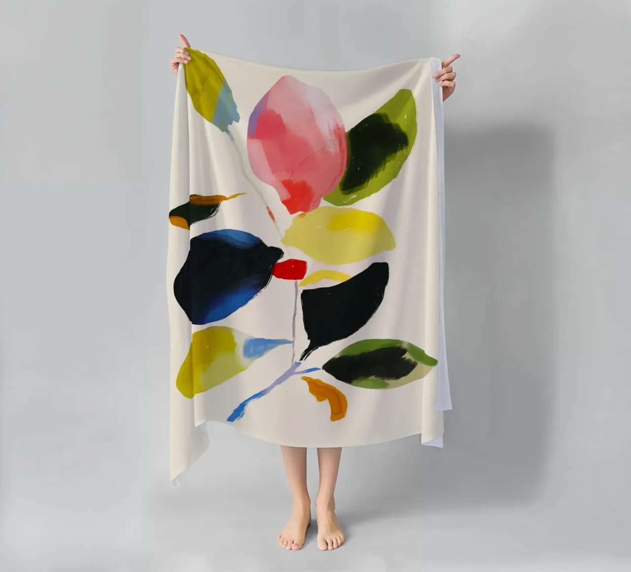 Pianta colorata astratta minimale telo mare da ThingDesign