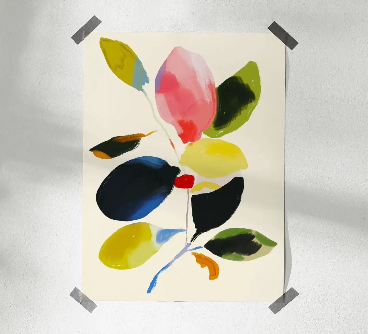 Pianta colorata astratta minimale carta hahnemühle da ThingDesign