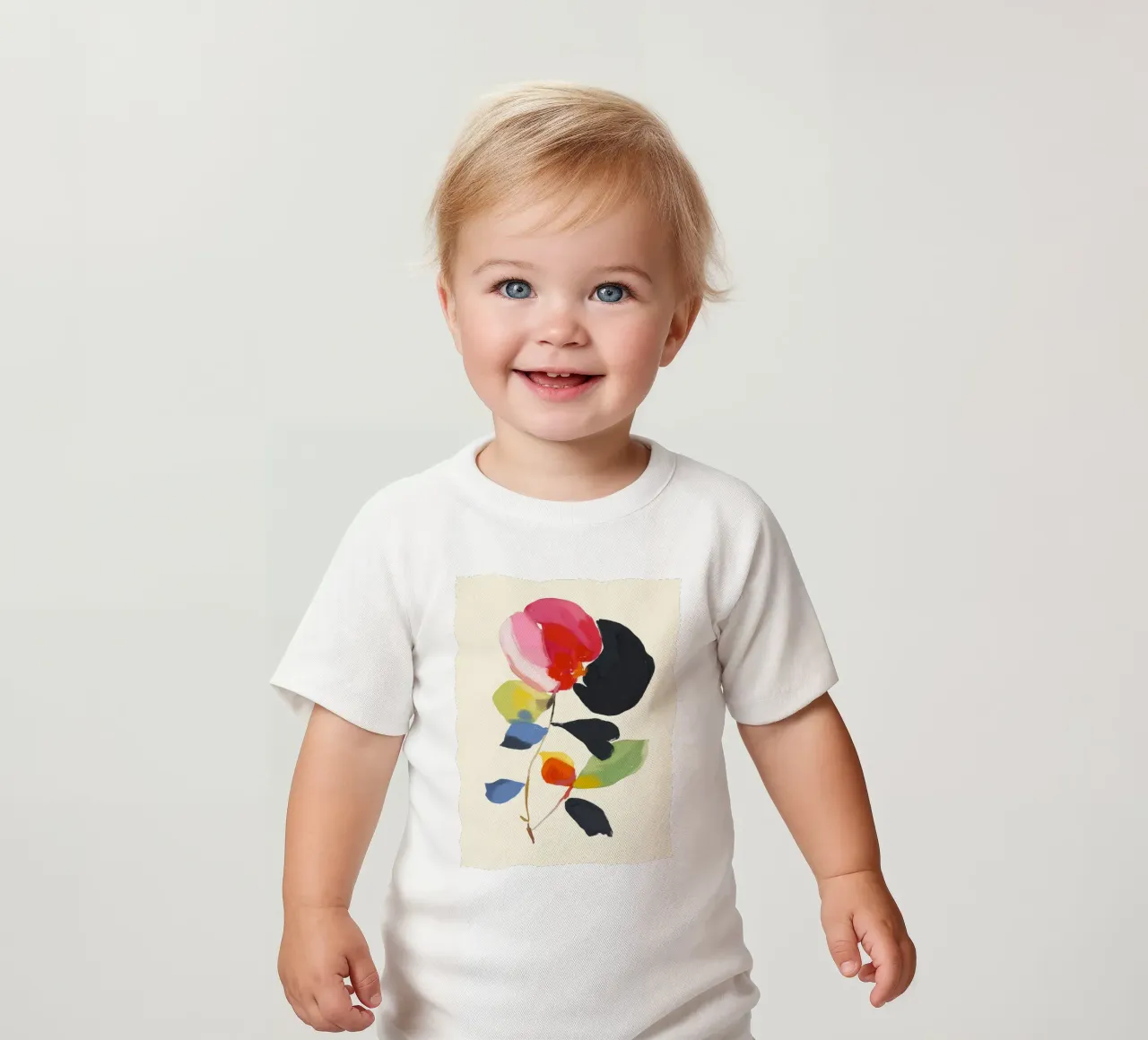 Minimal astratto fiore colorato maglietta neonato da ThingDesign