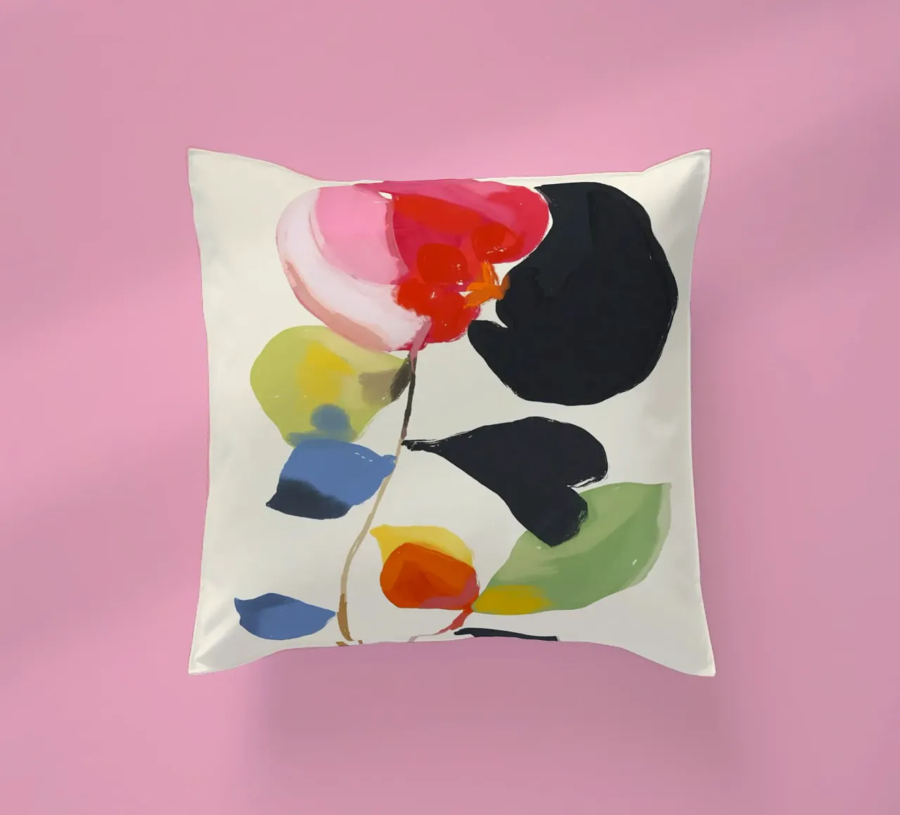 Minimal astratto fiore colorato cuscino da ThingDesign