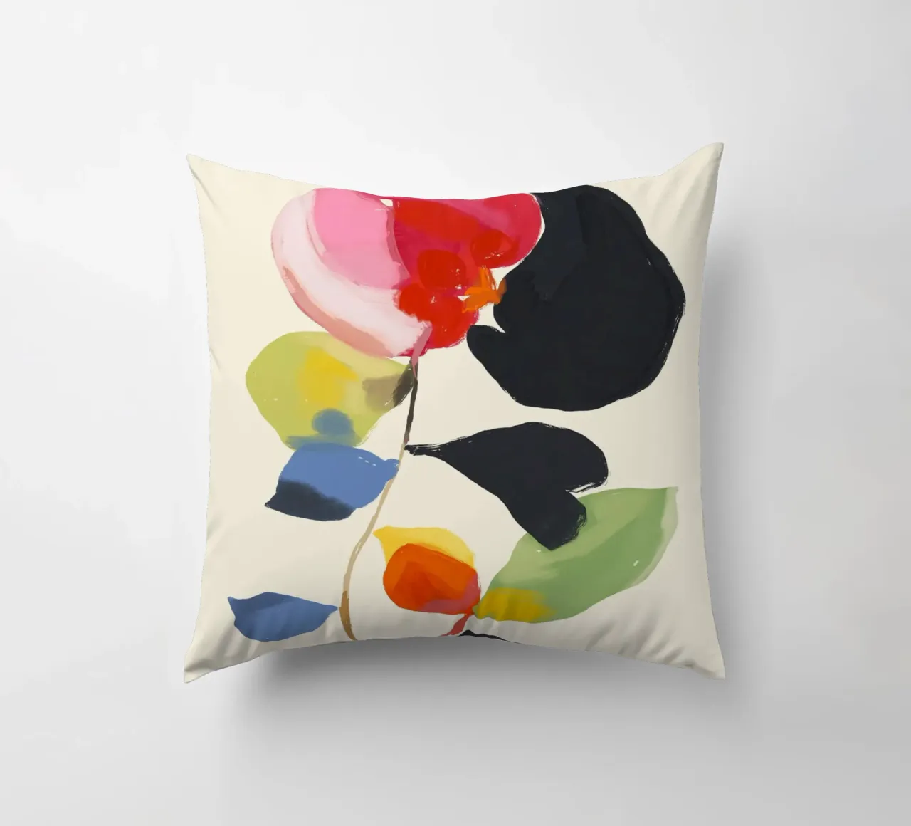 Minimal astratto fiore colorato cuscino da ThingDesign