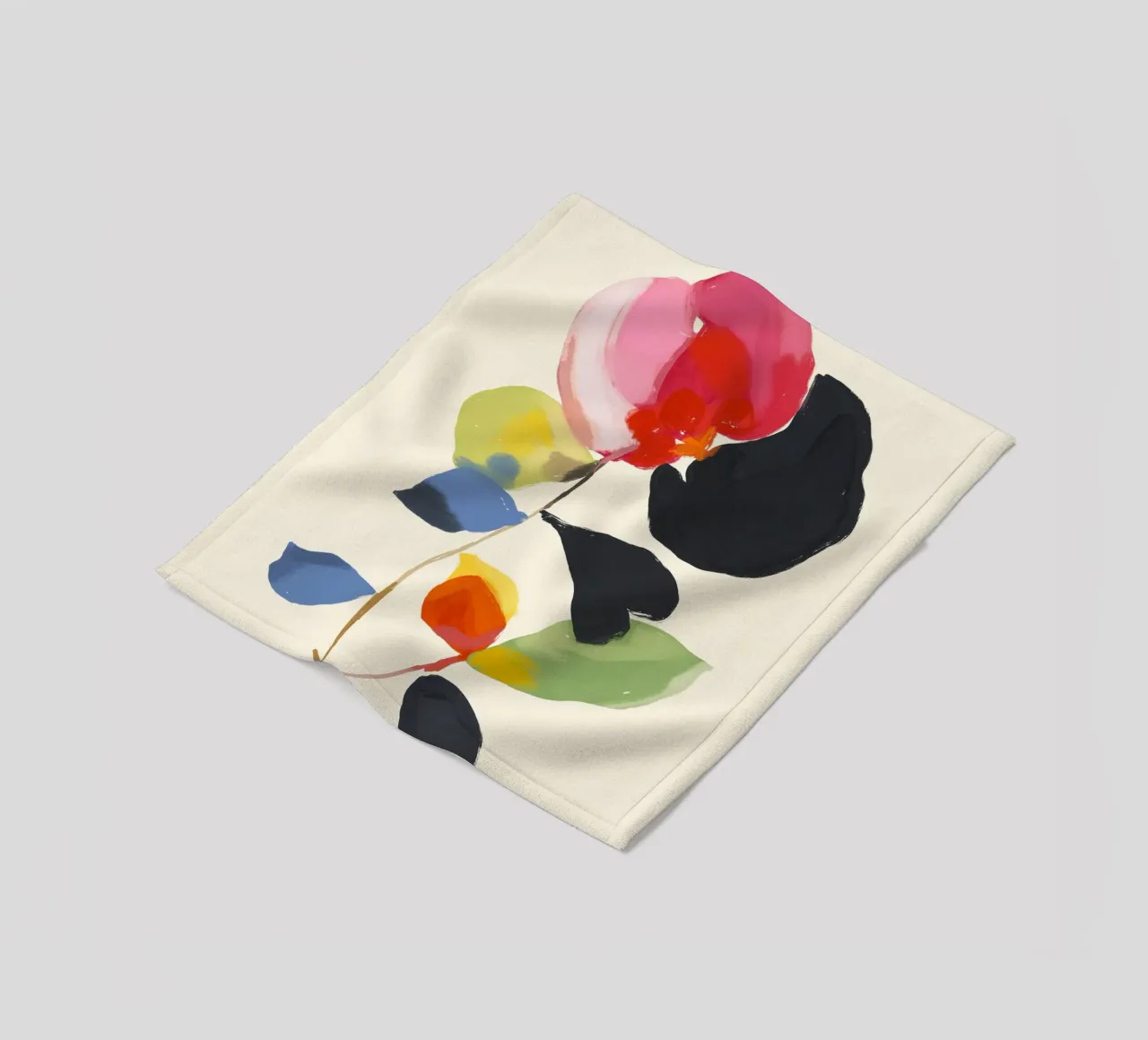Minimal astratto fiore colorato coperta in pile da ThingDesign