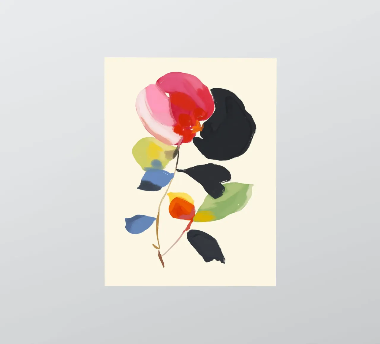 Minimal astratto fiore colorato adesivo da ThingDesign