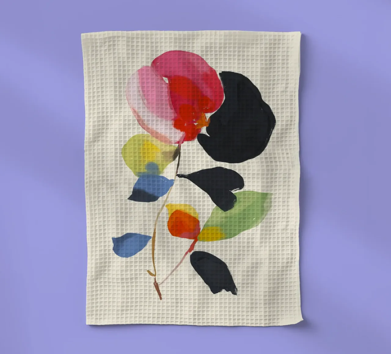 Minimal astratto fiore colorato canovaccio da cucina da ThingDesign