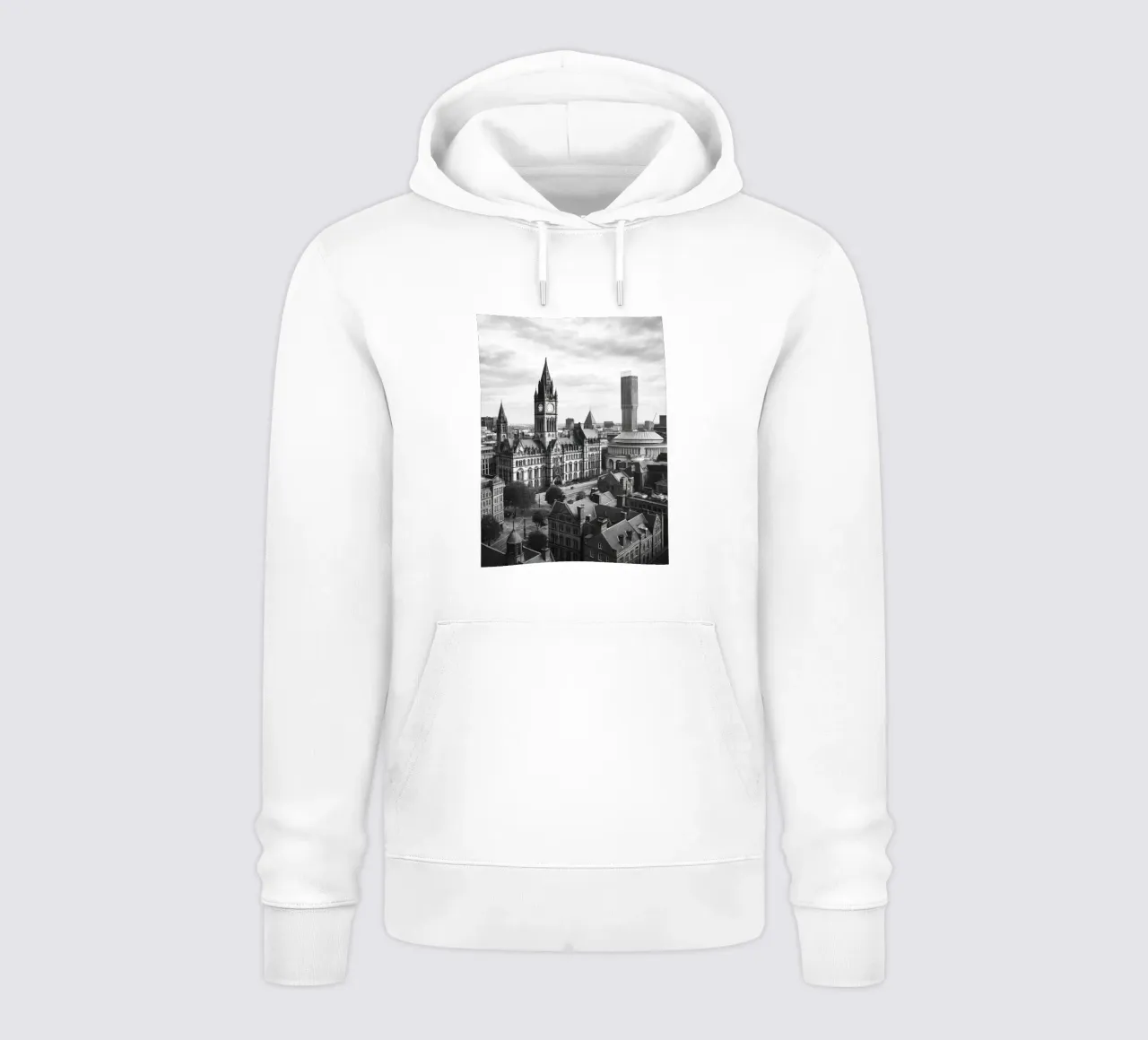 Menchester, inghilterra Panorama della città in bianco e nero Illustrati felpa con cappuccio da the gondels