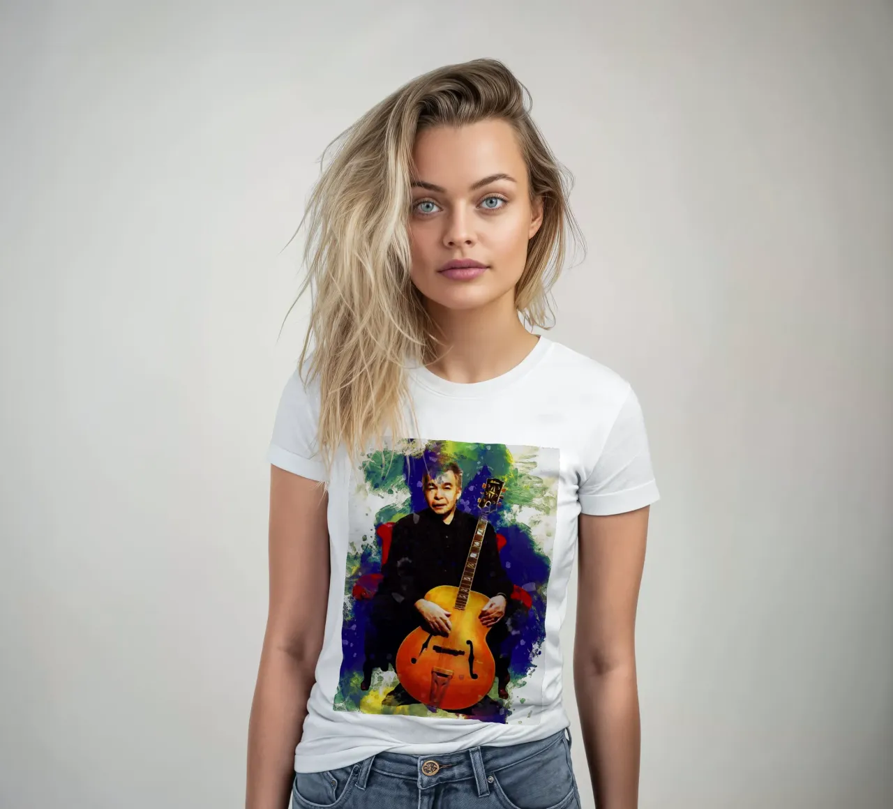 Smudge of Portrait John Prine Frauen T-Shirt von Gunawan Rb