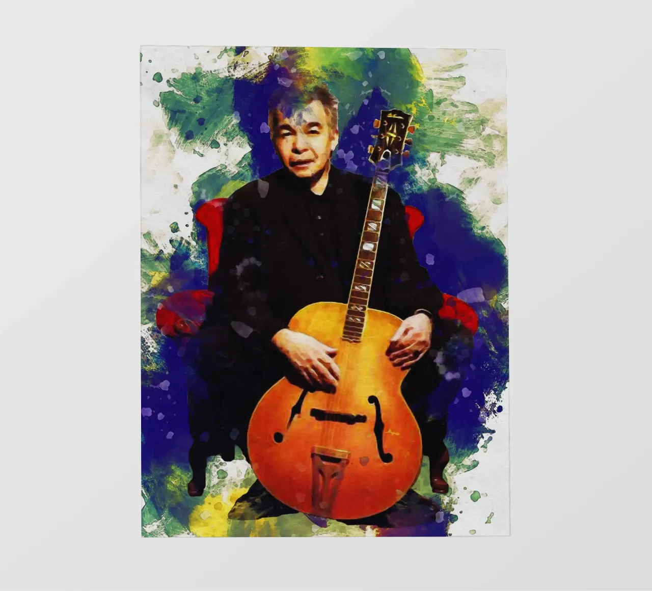 Macchia di ritratto John Prine telo in pvc da Gunawan Rb
