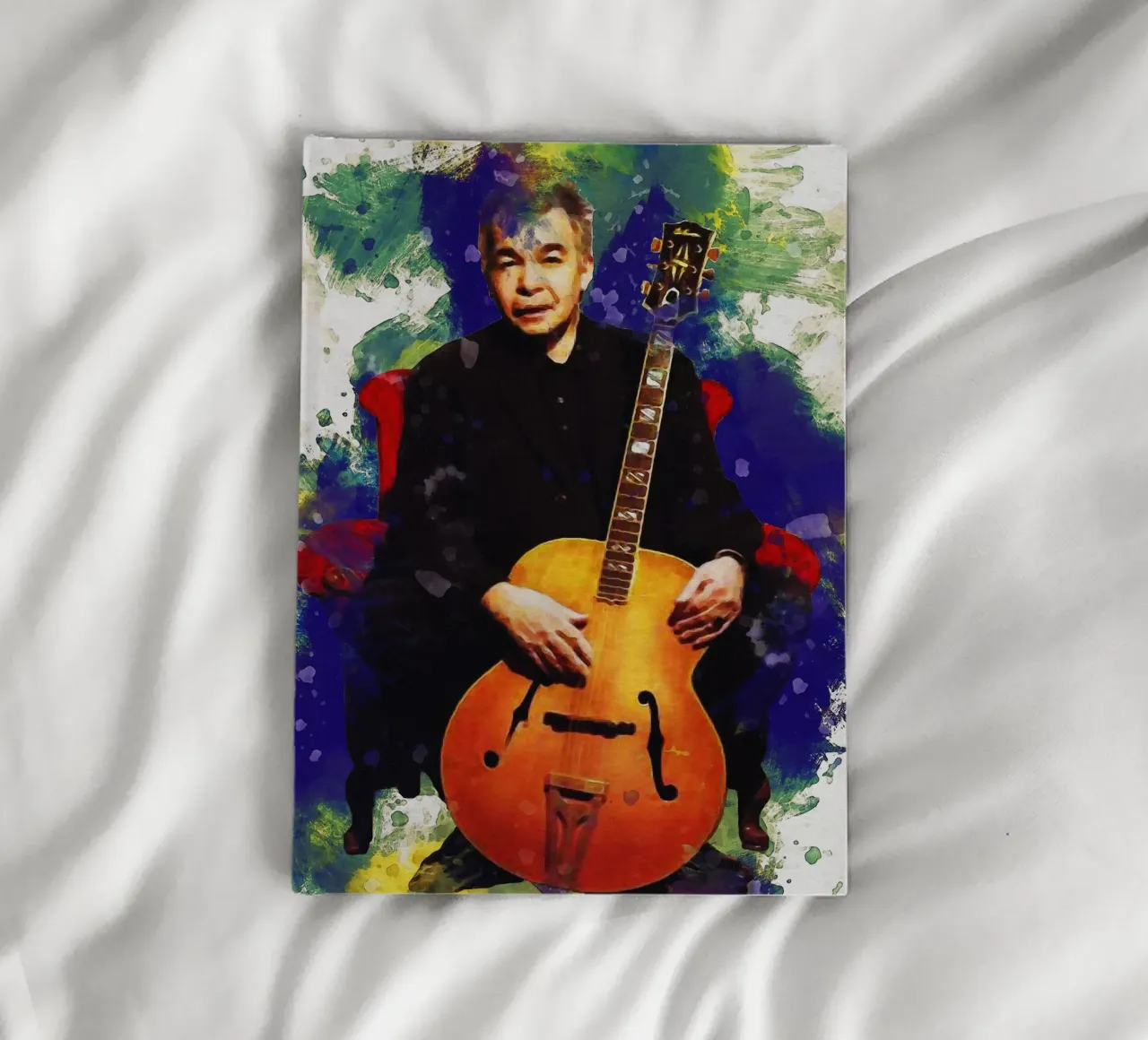 Smudge of Portrait John Prine notebook by Gunawan Rb