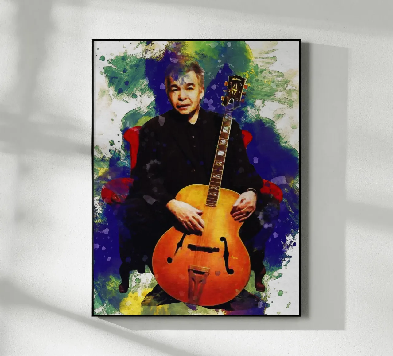 Mancha de retrato John Prine metacrilato de Gunawan Rb